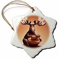 3dRose Cute Funny Moose Making Pottery with Clay and Throwing Pottery - Ornaments (orn-385322-1)