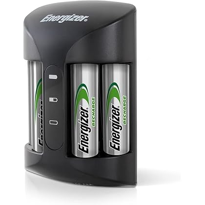 Energizer Rechargeable AA and AAA Battery Charger (Recharge Pro) with 4 AA NiMH Rechargeable Batteries, Auto-Safety Feature, Over-Charge Protection