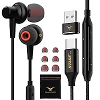 USB C Headphone, Type C Earphones with 7.1 Surround&Mute Button, HiFi Stereo Wired Earbuds with Microphone for Samsung Galaxy S24 S22 S21 Ultra S20 Z Flip 4, iPhone 15 15Pro, PC Computer Laptop Gaming