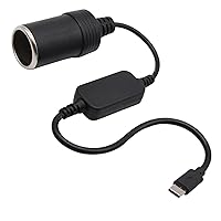 USB C Male to 12V Adapter, USB to Car Cigarette Lighter Socket Converter Cable 1Pack