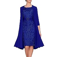 Mother of The Bride Dresses Lace Appliques - Beaded Evening Formal Gowns with Jacket