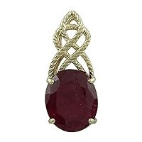 Stunning Ruby Gf Natural Gemstone Oval Shape Pendant 10K, 14K, 18K Yellow Gold Jewelry