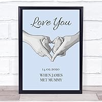 The Card Zoo Mummy & Baby Feet When We Met Personalized Gift Art Print