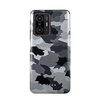 BURGA Phone Case Compatible with Xiaomi 11T / 11T PRO - Hybrid 2-Layer Hard Shell + Silicone Protective Case -Snow White Camo Camouflage - Scratch-Resistant Shockproof Cover