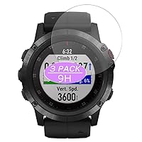 [3 Pack] Synvy Tempered Glass Screen Protector, Compatible with GARMIN fenix 5X Plus Sapphire 9H Film Protectors, Transparent