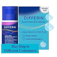 Differin Dark Spot and Patch Set: Contains 36 Differin Power Patches, 18 large and 18 small pimple patches for acne-prone skin and Dark Spot Correcting Serum with 4% Niacinamide