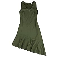 Womens Casual Asymmetrical Dress, Green, Small