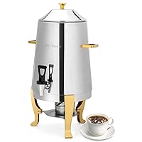 13L Hot Beverage Dispenser, Stainless Steel Coffee Chafer Urn Hot Drinks Dispenser with Spigot for Parties Event Buffet Catering (3.5 Gallon, About 52 Cup)