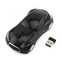Sport Car Shape Mouse 2.4GHz Wireless Optical Gaming Mice 3 Buttons DPI 1600 Mouse for PC Laptop Computer (Black)
