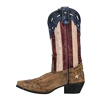 Laredo Womens Keyes Patriotic Snip Toe Casual Boots Mid Calf Low Heel 1-1 3/4