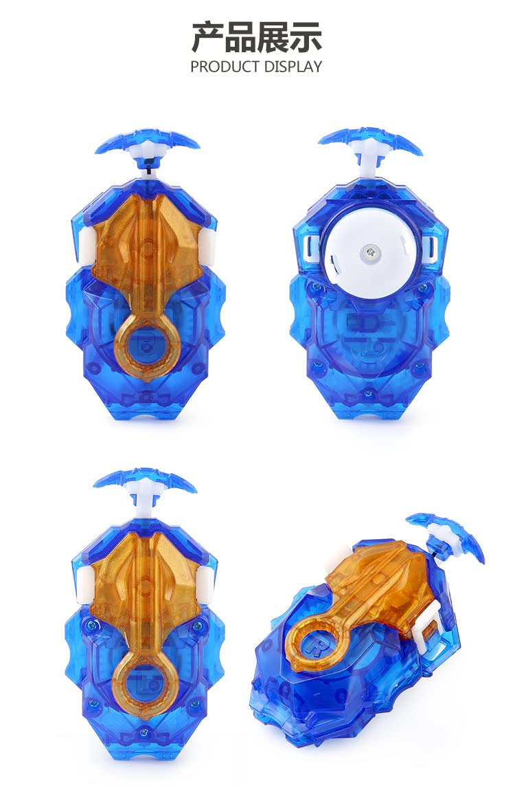 Bey Battle Burst Gyro Blade Toy Set Great Birthday Gift for Children Kids Boys 6 8 + Metal Fusion Attack Top Battling Burst 4 Spinning Tops 2 Two-Way Launcher