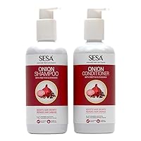 sesa Onion Anti-Hair Fall Combo For Complete Hair Care| Onion Shampoo - 300Ml + Onion Conditioner - 300 ml Medium Size