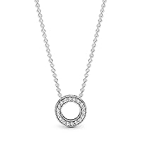 Pandora 397436CZ-45 Women's Necklace Sterling Silver Cubic Zirconia