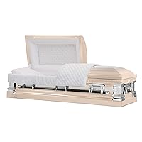 Titan Casket Era Series Stainless Steel Casket (Pink) Handcrafted Funeral Casket - Pink Finish with White Crepe Interior