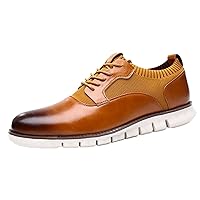 Mens Leather Shoes Athletic Classic Style Men Lace Up Vintage Leather Shoes Business Casual Mens Shoes Leather Slippers