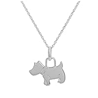 jewellerybox Sterling Silver Scottie Dog Pendant Necklace on Chain 14-22 Inches