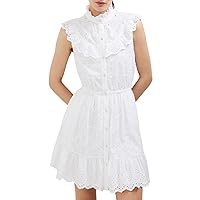 French Connection Women's Appelona Anglaise Ss Frill DRS