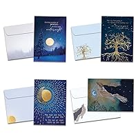 Tree-Free Greetings - Winter Solstice Greeting Cards - Artful Designs - 16 Cards + Matching Envelopes - Made in USA - 100% Recycled Paper - 5