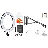 Neewer 18-Inch Ring Light, 55W Dimmable 5500K Light with Wall Mounting Triangle Boom Arm, 240 LEDs Color Filter, Soft Tube and Carrying Bag for YouTube, TikTok, Selfies and Photography