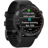 Approach S40, Stylish GPS Golf Smartwatch, Lightweight with Touchscreen Display, Black