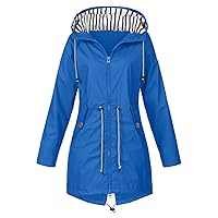 SNKSDGM Women Lightweight Waterproof Rain Jacket with Hood Cycling Bike Raincoats Adjustable Trench Coats with Pockets