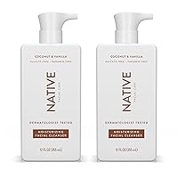 Native Moisturizing Coconut Vanilla Face Wash - 12 fl oz (2 Pack), Daily Facial Cleanser for Dry Skin