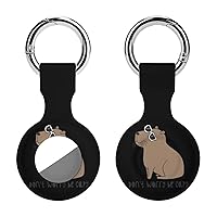 Don't Worry Cute Capybara Silicone Case for Airtags Holder Tracker Protective Cover with Keychain Air Tag Dog Collar Accessories