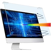 Upgraded Blue Light Screen Protector for 24 Inch Monitor with 6 Layer Anti Blue Filter Technology, Computer Screen Blue Light Blocker to Prevent Eye Strain with Hanging Bracket (W 21.3