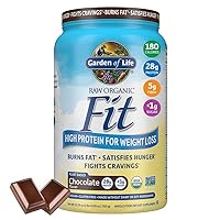 Raw Organic Fit Vegan Protein Powder Chocolate, 28g Plant Based Protein for Weight Management, Pea Protein Fiber Probiotics, Dairy Free Nutritional Shake for Women and Men, 20 Servings