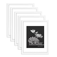 Americanflat 11x14 Picture Frame Set of 5 in White - Use as 8x10 Picture Frame with Mat or 11x14 Frame Without Mat - Picture Frames Collage Wall Decor with Plexiglass Cover - Gallery Wall Frame Set