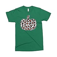 Threadrock Men's Leopard Print White Pumpkin T-Shirt