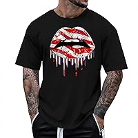 Tshirts Shirts for Men Graphic 2024 Sport Short Sleeved Independence Day Flag Print T Shirt Tops Blouse Gifts for