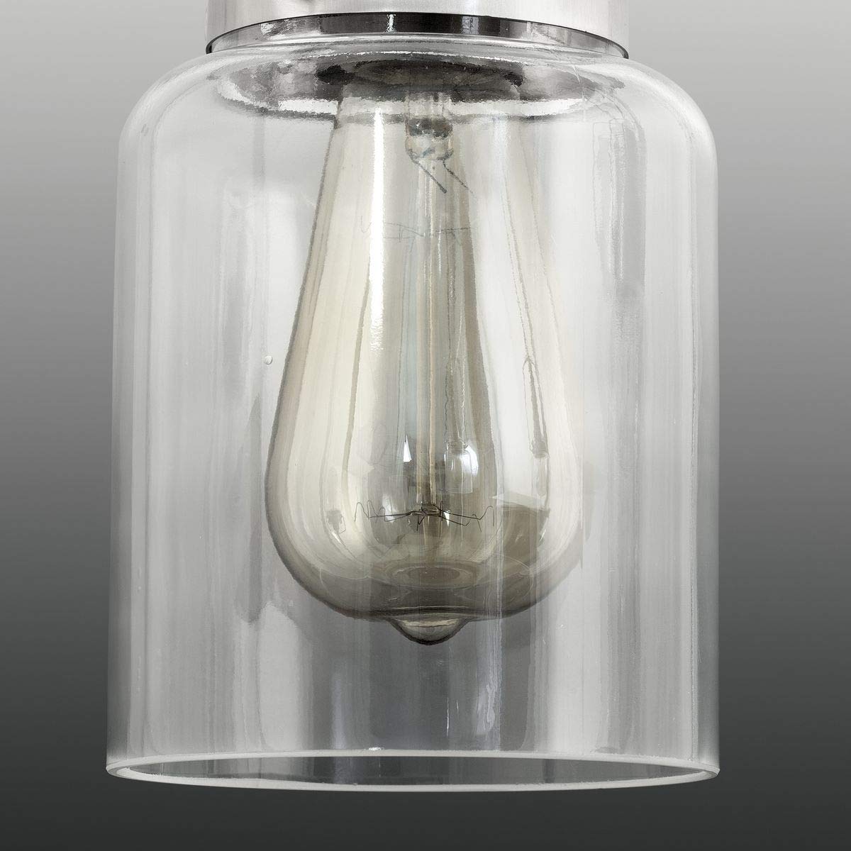 Calhoun Collection 1-Light Clear Glass Farmhouse Bath Vanity Light Brushed Nickel