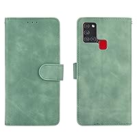 Flip Case Cover Wallet Case For Samsung Galaxy A21S, PU Leather Wallet Case with Credit Card Holder Wrist Strap Shockproof Protective Cover for Samsung Galaxy A21S Phone Back Cover ( Color : Green )