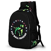 Pit Bull Dog Rescue Laptop Bag Double Shoulder Backpack Casual Travel Daypack for Men Women to Picnics Hiking Camping