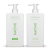 Native Shampoo and Conditioner Set, 16.5 fl oz each (2 pack) - All Hair Type Color & Treated From Fine to Dry Damaged, Sulfate Paraben Silicon and Dye Free - Volumizing Cucumber & Mint