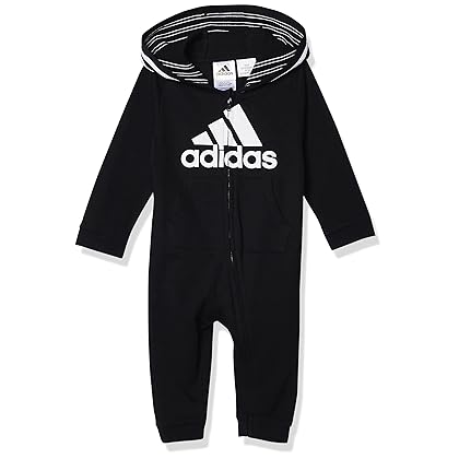 adidas baby-girls Infant Girls' and Baby Boys' Long Sleeve Hooded Coverall