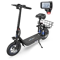 Electric Scooter for Adults, 25Miles Long Range 450W Motor up to 18.6MPH Smart Rear Shock Absorbers LCD Display, Electric Scooter with seat
