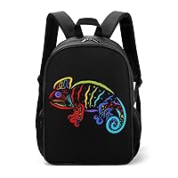 Glow Colored Chameleon Unisex Laptop Backpack Lightweight Shoulder Bag Travel Daypack