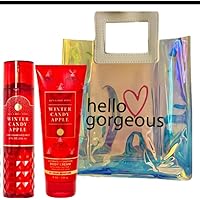 Bath and Body Works - Gift Set 2 Piece Bundle - with Gift Bag Hello Gorgeous (Winter Candy Apple)