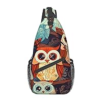 Anime Owl Sling Bag Lightweight Crossbody Bag Shoulder Bag Chest Bag Travel Backpack for Women Men