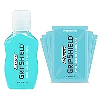 2Toms GripShield, Liquid Chalk Grip Enhancer for Sweaty Hands, Keeps Hands Dry, Combo Pack, 1.5 Ounce Bottle, 6 Single-Use Packets