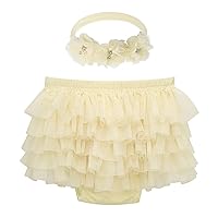 2Pcs Toddler Girls Tulle Dress Skirt Ruffled Multi-Layered Elastic Waistband Summer Clothes Birthday Party