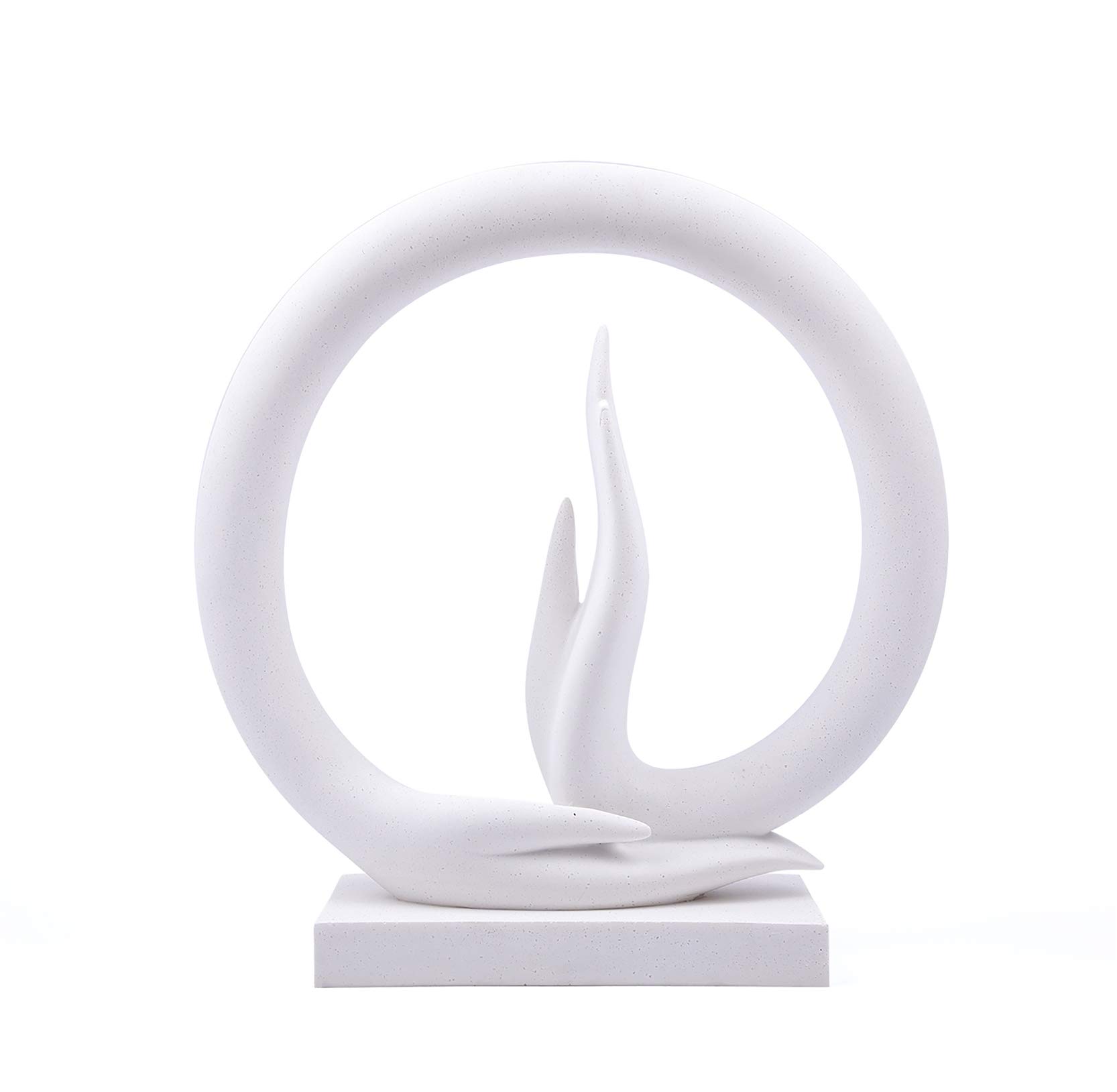 Carefree Fish Starry White Sandstone Buddha Hand Statue Yoga Decor The Art of Minimalism Valuable Collection (Solid 6.6 Pounds)