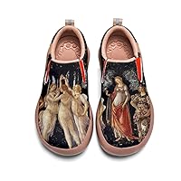 Kid's Art Painted Travel Shoes Slip On Casual Leather Loafers Lightweight Comfort Fashion Sneaker Strolling Through The World of Artists