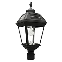 Imperial Bulb Solar Outdoor Post Light, Black Aluminum, 3-inch Fitter for Lamp Posts or Pier Mount (Sold Separately), Warm White 2700K, 97B012