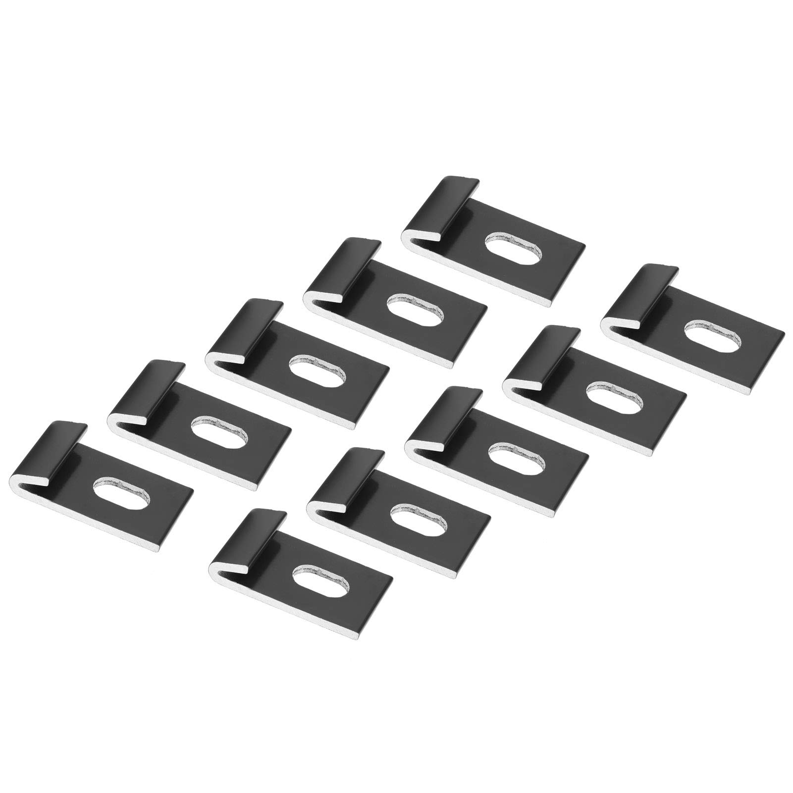 10Pcs Base Clips Hook Fixings Attaches Aluminium Greenhouses Fixture Set WearResistant Base Clips(black)