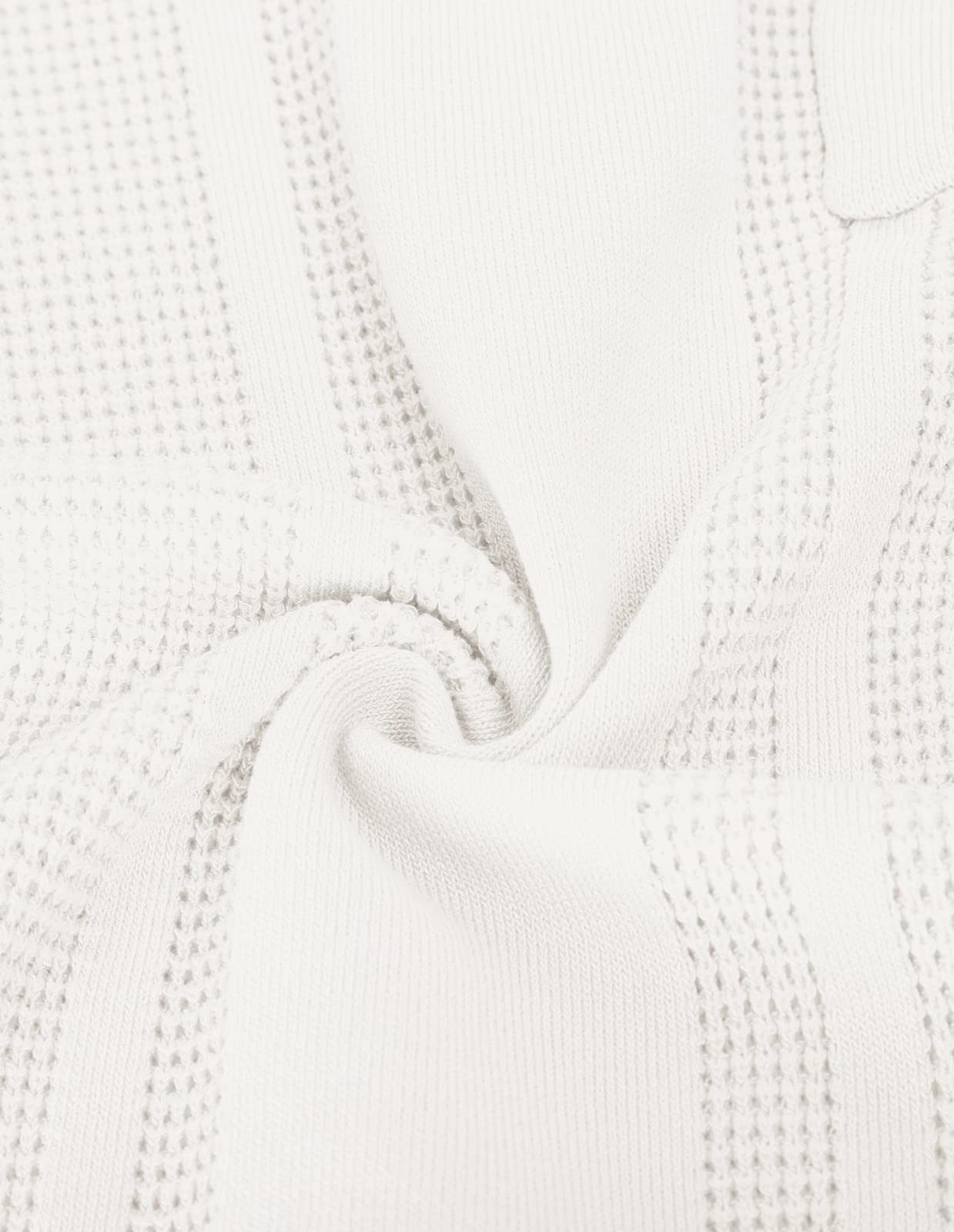 GRACE KARIN Men's Knit Polo Shirts Short Sleeve Texture Lightweight Golf Shirts Tops