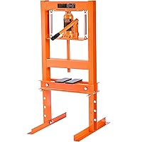 VEVOR Hydraulic 6 Ton H-Frame Garage Floor Adjustable Shop Press with Plates, 6T, Orange