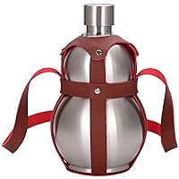 Gourd Bottle, 53 Oz Stainless Steel Gourd Water Bottle, Portable Drinking Gourd with Brown Strap, Bottle Gourd for Juice, Milk, Wine, Drinks|Flasks